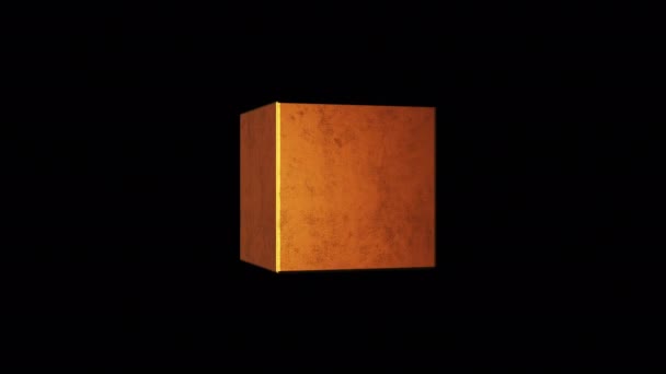 Cubo de oro 3D — Vídeo de stock