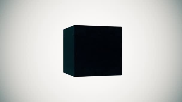 3d cubo preto — Vídeo de Stock