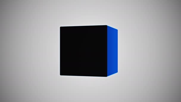 3D-svart kub — Stockvideo