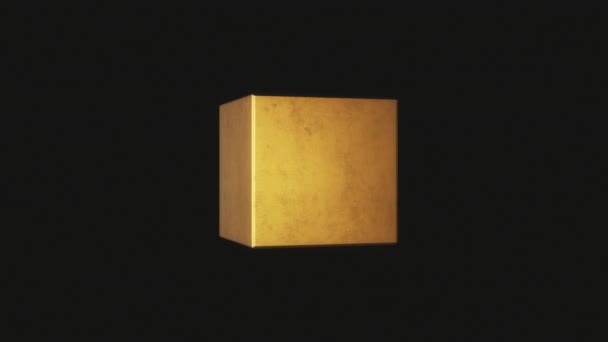 3D cubo d'oro — Video Stock