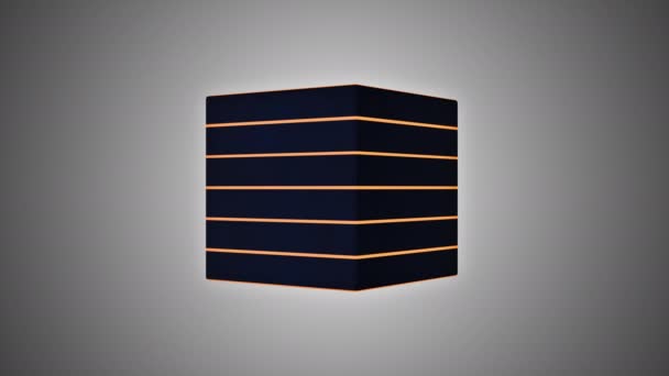 Cubo negro 3D, animación generada por ordenador 4K — Vídeo de stock