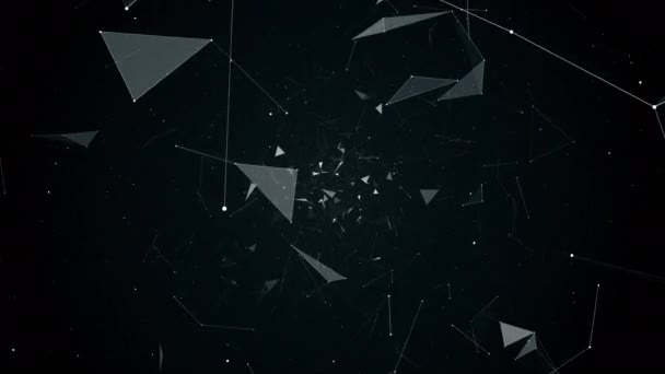 Animation flight in geometric abstraction — Stock Video