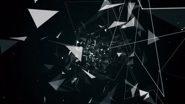 Animation flight in geometric abstraction — Stock Video