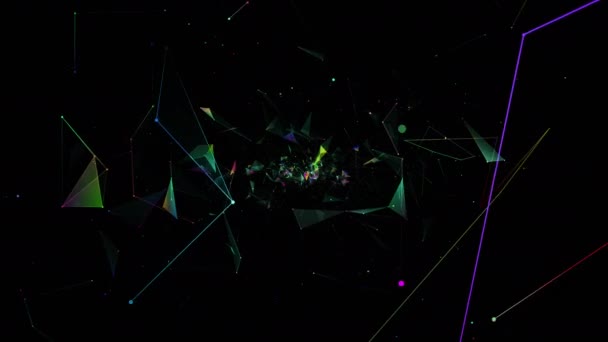 Animatie vlucht in geometrische abstractie — Stockvideo