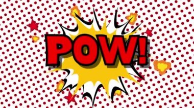 Pow - kelime konuşma balonları animasyon çizgi stilini