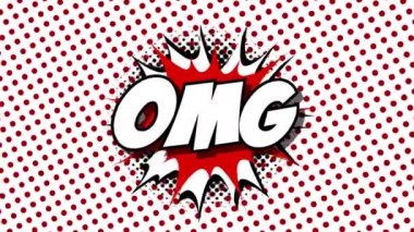 OMG - kelime konuşma balonları animasyon çizgi stilini