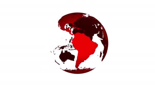 Animering av spinning globe av planeten jorden — Stockvideo