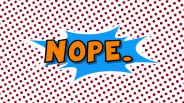 Hayır - konuşma balonun içinde animasyon çizgi stilini kelime