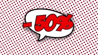 konuşma balonu metinde yüzde 50 indirim