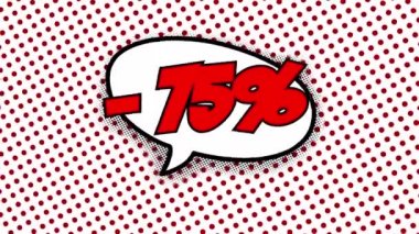 konuşma balonu metinde yüzde 75 indirim