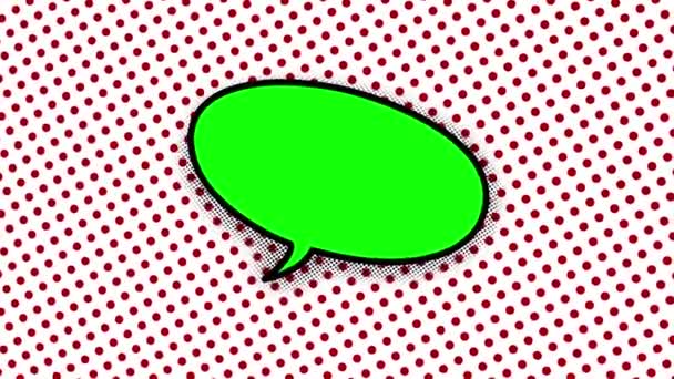 Balão de fala em branco em animação de estilo cômico — Vídeo de Stock