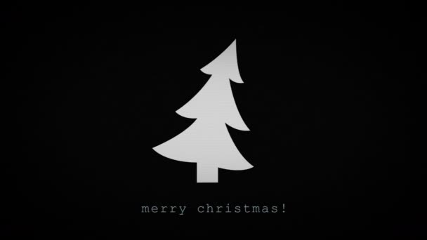 古いテレビの画面上でメリー クリスマス — ストック動画