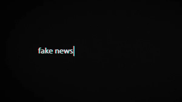 Fake news text laptop screen — Stock Photo, Image