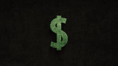 bir grunge arka plan üzerinde paslı dolar işareti