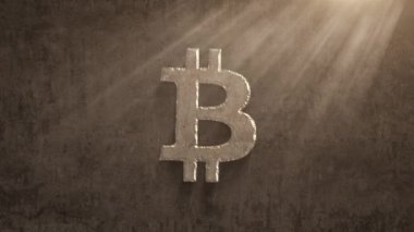 zaman bitcoin bir grunge arka planda üzerinde paslanma