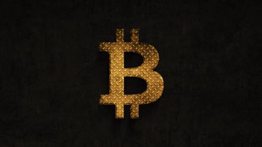 zaman bitcoin bir grunge arka planda üzerinde paslanma