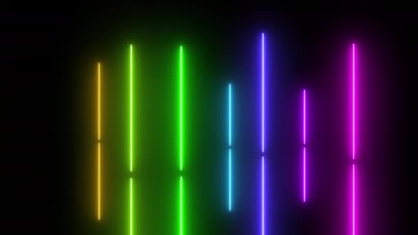 Spectre néon fond électrique, animation abstraite colorée — Video