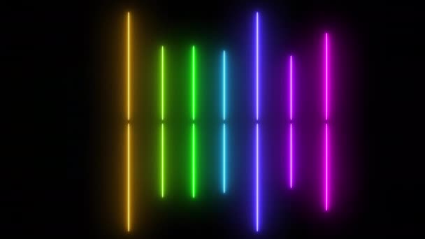 Спектр неоновий електричний фон, абстрактна барвиста анімація — стокове відео