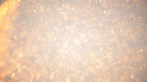 Pó dourado, fundo feriado dourado claro com partículas brilhantes — Fotografia de Stock