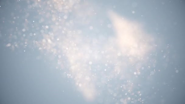 Zlatý prach, světle zlaté prázdninové pozadí se zářícími částicemi — Stock video