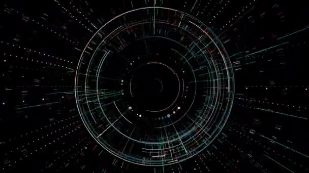 Fondo tecnológico abstracto de formas geométricas dinámicas — Vídeo de stock