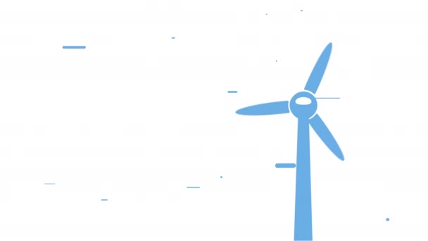 Wind turbine and wind — Stock video