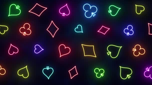 Glücksspiel Neon Hintergrund mit Muster aus Spielkarten