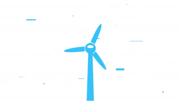 Wind turbine with rotating blades — Stock Video