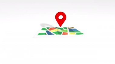geo point symbol jumping on map indicating direction