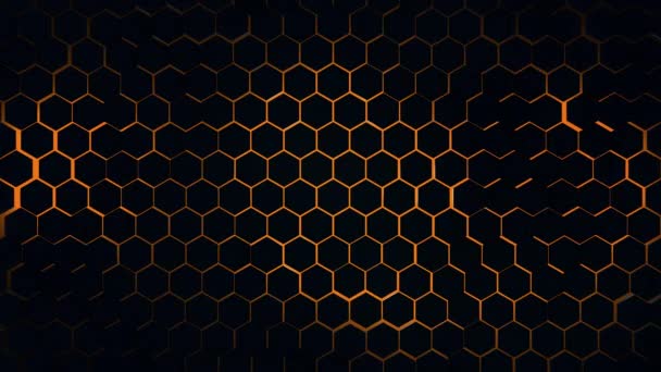 Superficie geométrica hexágono abstracta con retroiluminación — Vídeo de stock