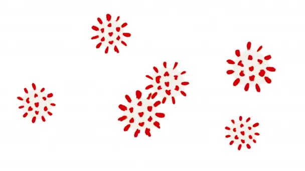 Coronavirus under microscope drawn animation on white background — Stock Video