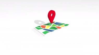 geo point symbol jumping on map indicating direction