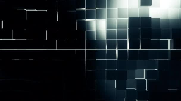 Abstraktní čtvercový geometrický povrch s podsvícením — Stock video