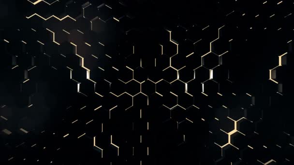 Abstract zeshoekig geometrisch oppervlak met achtergrondverlichting — Stockvideo