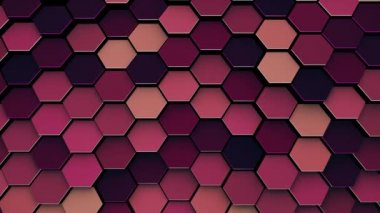 3D canlandırma, soyut renkli altıgenler geometrik yüzey arka ışıklandırması