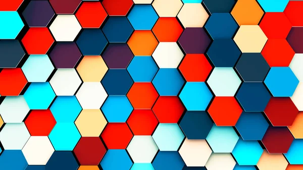 Ilustrație Suprafeței Geometrice Hexagonale Abstracte Colorate Model Minim Grilă Hexagonală — Fotografie, imagine de stoc