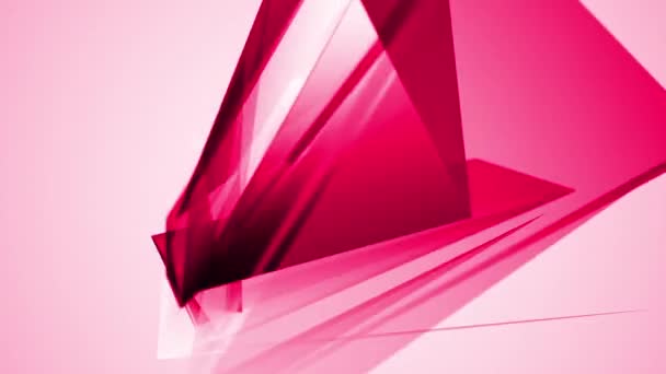 Pink triangle abstraction, geometrical triangulation with dynamic position — Stock Video