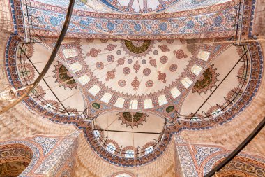 Türkiye'nin görülecek. Istanbul'da Sultanahmet Camii. Türk anıt iç.