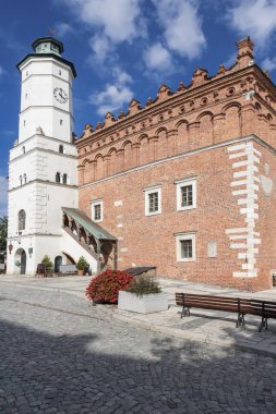 Polonya görülecek. Sandomierz Old Town. Polonya'da ünlü şehir.