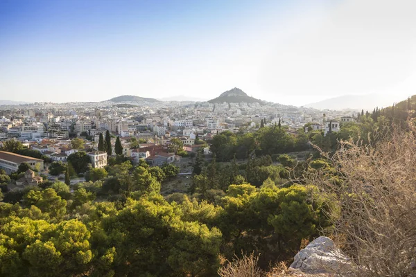 Widok Ateny Akropolu Słynne Miejsca Atenach Stolica Grecji Starożytne Zabytki — Zdjęcie stockowe