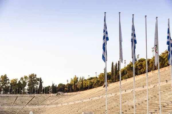 Вид Панафінейський Стадіон Афінах Знамениті Місця Афінах Столиця Греції Стародавні Стокове Зображення