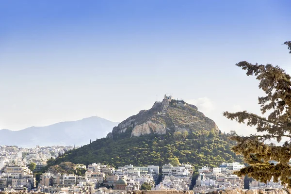 Vista Atenas Desde Acrópolis Lugares Famosos Atenas Capital Grecia Monumentos —  Fotos de Stock