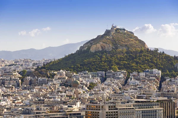 从雅典卫城俯瞰雅典 雅典的著名地方 希腊的首都 古代纪念碑 免版税图库照片