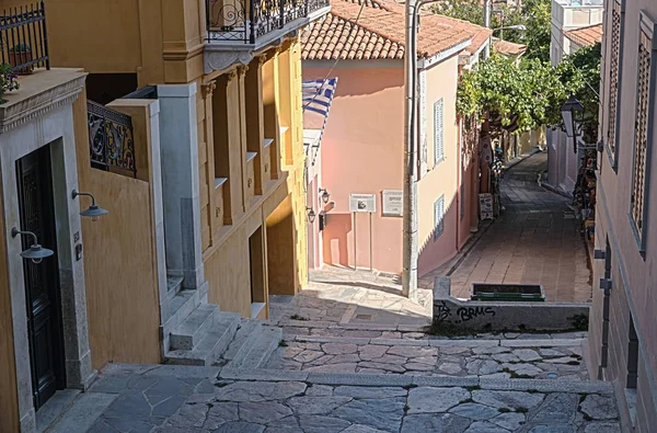 Atina Ünlü Yerler Yunanistan Başkenti Atina Nın Eski Tarihi Mahallesi — Stok fotoğraf