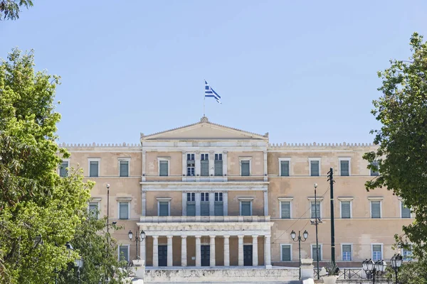 Vista Atenas Antiguo Palacio Real Primer Palacio Real Grecia Moderna —  Fotos de Stock