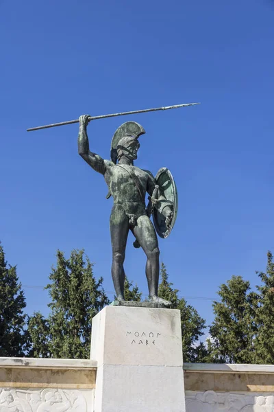 Zicht Monument Slag Bij Thermopylae Beroemde Plaatsen Griekenland Oude Monumenten — Stockfoto