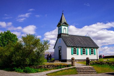 Milli Parkı kilisede. Thingvellir İzlanda 12.06,2017