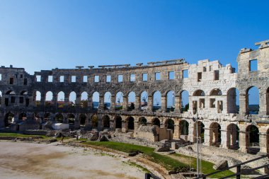 Antik Roma amfi tiyatro Pula, Hırvatistan'da Arena duvar parçası