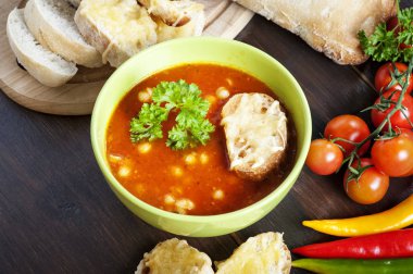 peynir croutons domates çorba