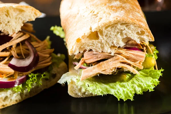 Sandwich di maiale tirato — Foto Stock